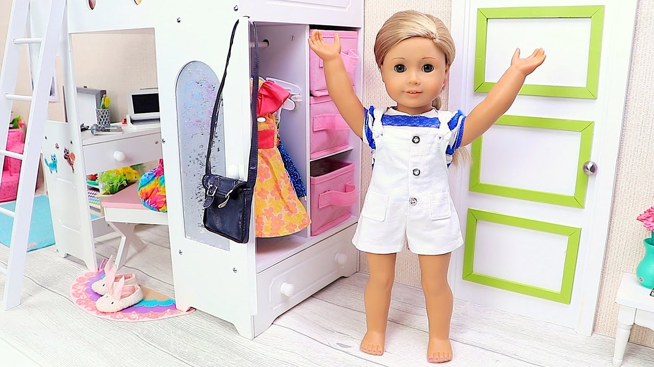 AG Doll Evening Routine with Pink Wardrobe! PLAY DOLLS