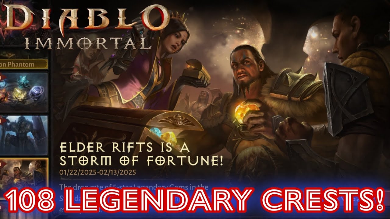 108 Legendary Crests During Increased Drop Rate (Using Builder's Beacon) - Diablo Immortal