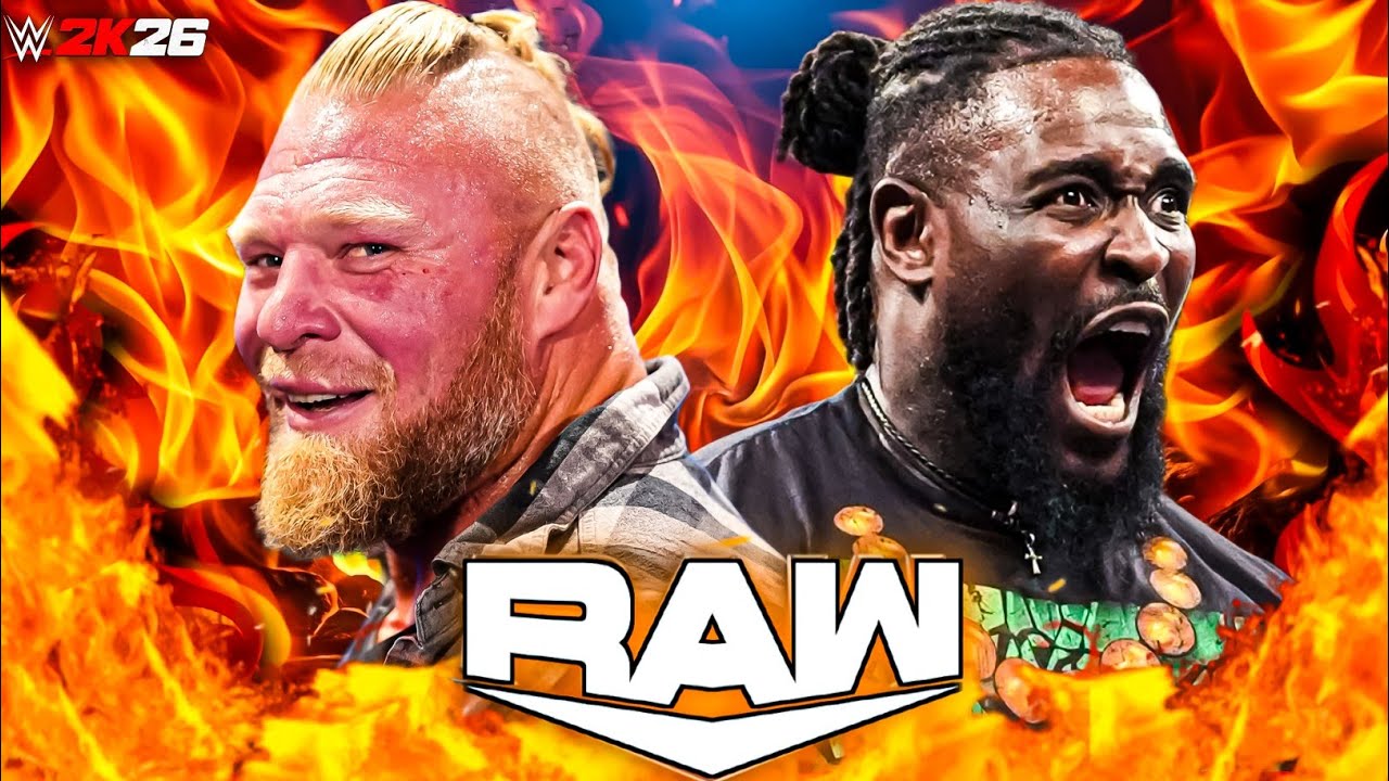 Brock Lesnar vs Oba Femi Wwe Raw 06 April 2026 Dumpster | WWE 2K26 Gameplay