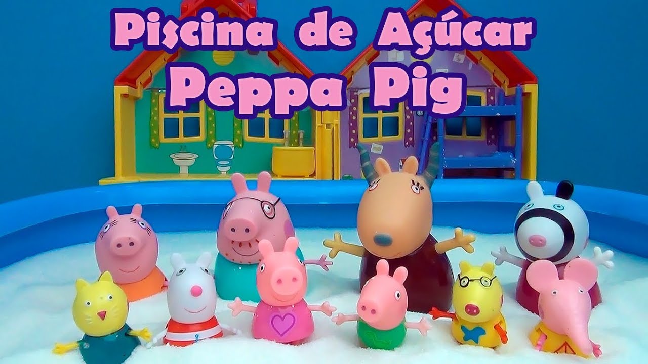 Peppa Pig na Piscina de Açúcar! Peppa Pig in the Sugar Pool! 
