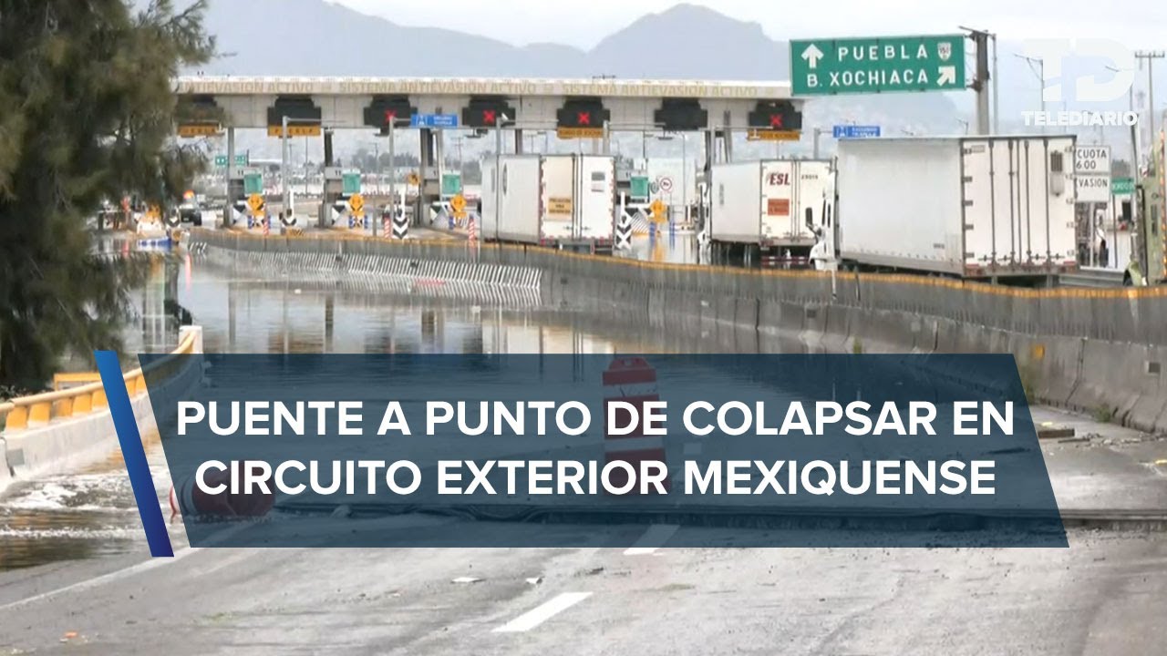 Vehículos quedan varados por inundación en Nezahualcóyotl; puente a punto de colapsar