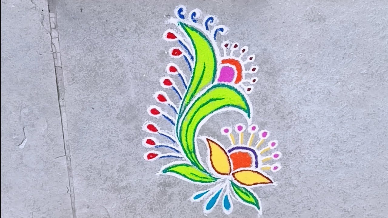 Easy Multi-Color Rangoli Tutorial for Beginners | Simple Floral Design | Beautiful Daily Rangoli 