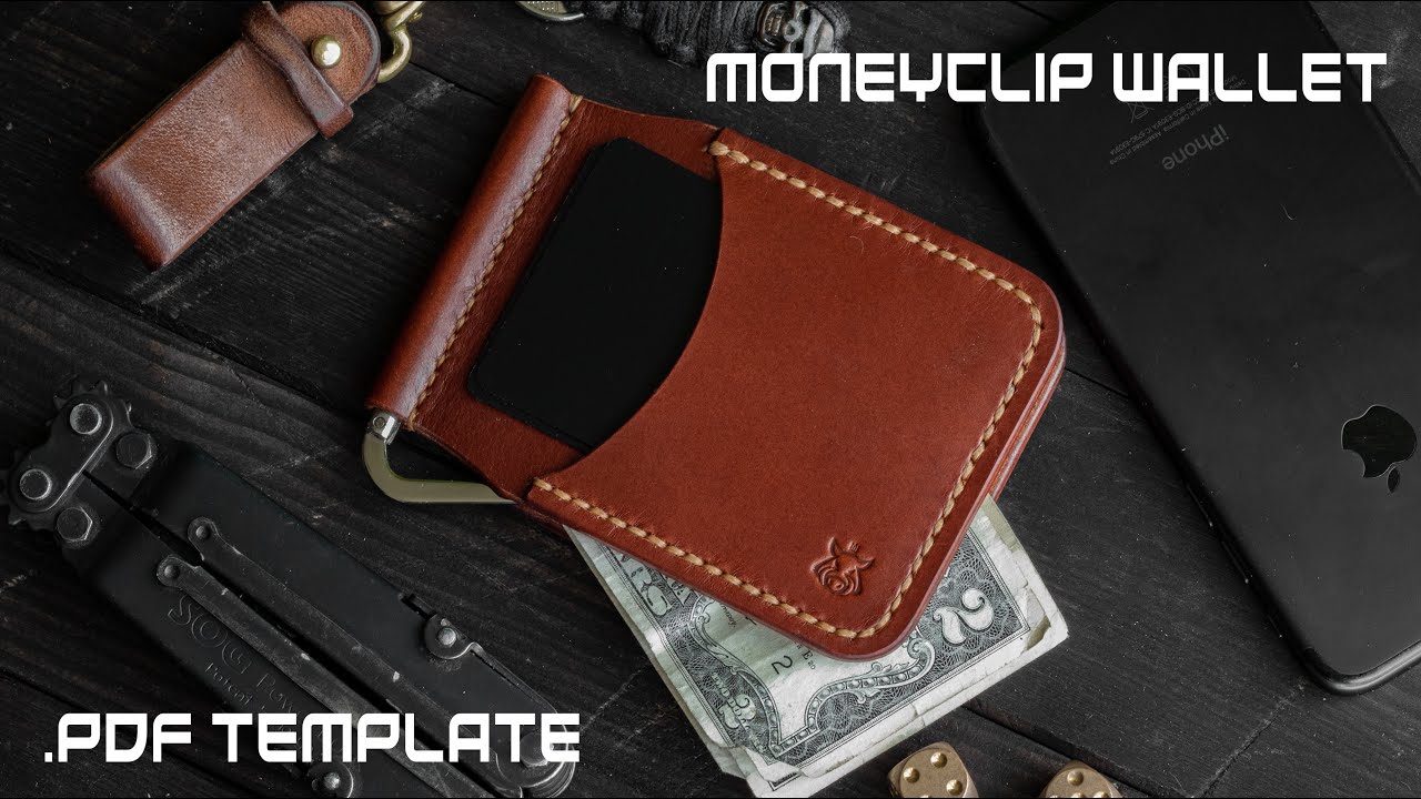 Making leather moneyclip wallet card holder DIY PDF pattern How it's made?