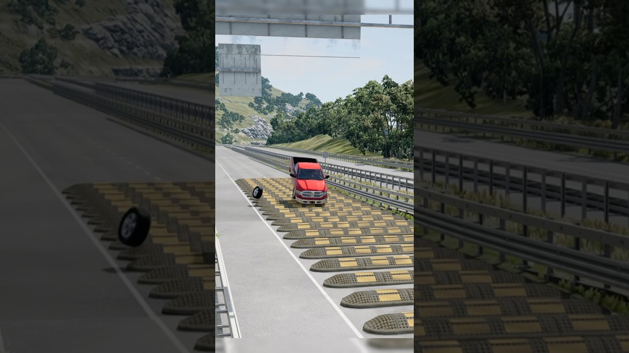 Cars VS 70 Huge Speedbumps (100+ MPH) #beamng #beamngdrive #cars #crash #dashcam