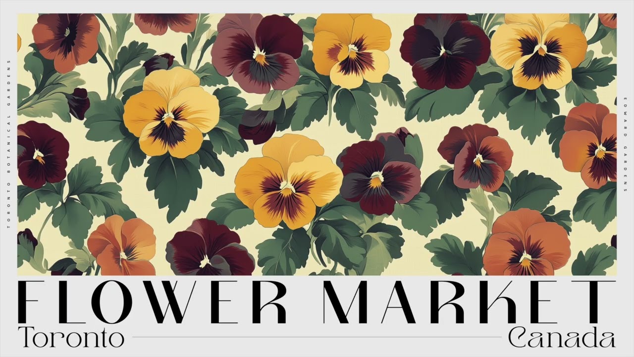 Toronto Flower Market Art Screensaver for Frame TV | Pansy Floral Decor | No Music | 3 Hours