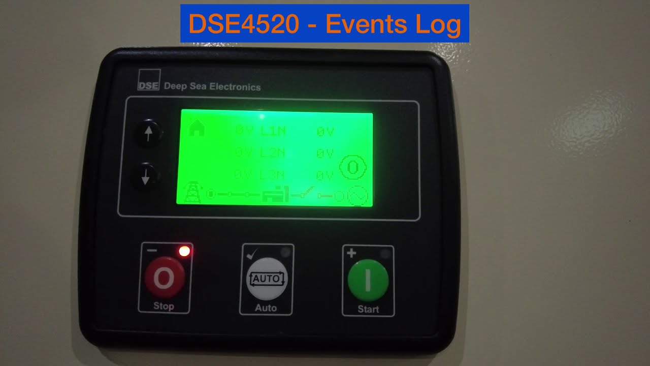 Deep Sea Electronics DSE4520 MKII Control Panel Tutorial - Events Log