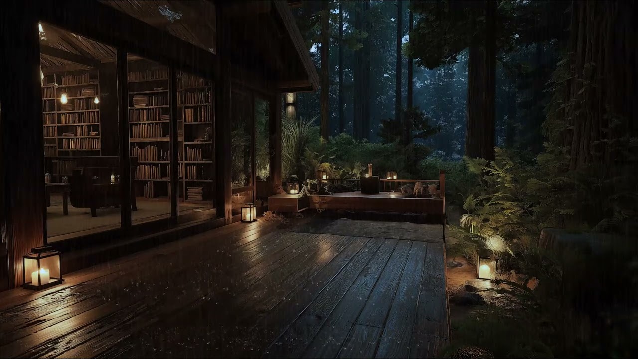 Rainy Night Treehouse in the Jungle with Soft Rain Sounds for Peaceful Sleep and Calm