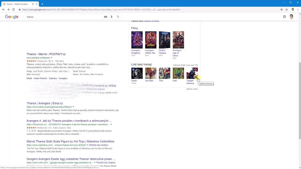 Thanos Google Easter Egg The Infinity Gauntlet