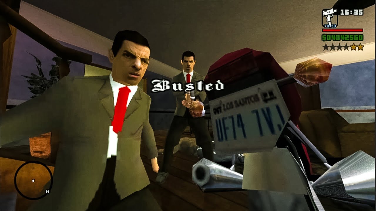 Busted by Mr Bean, Trevor Philips, Tommy Vercetti and etc.