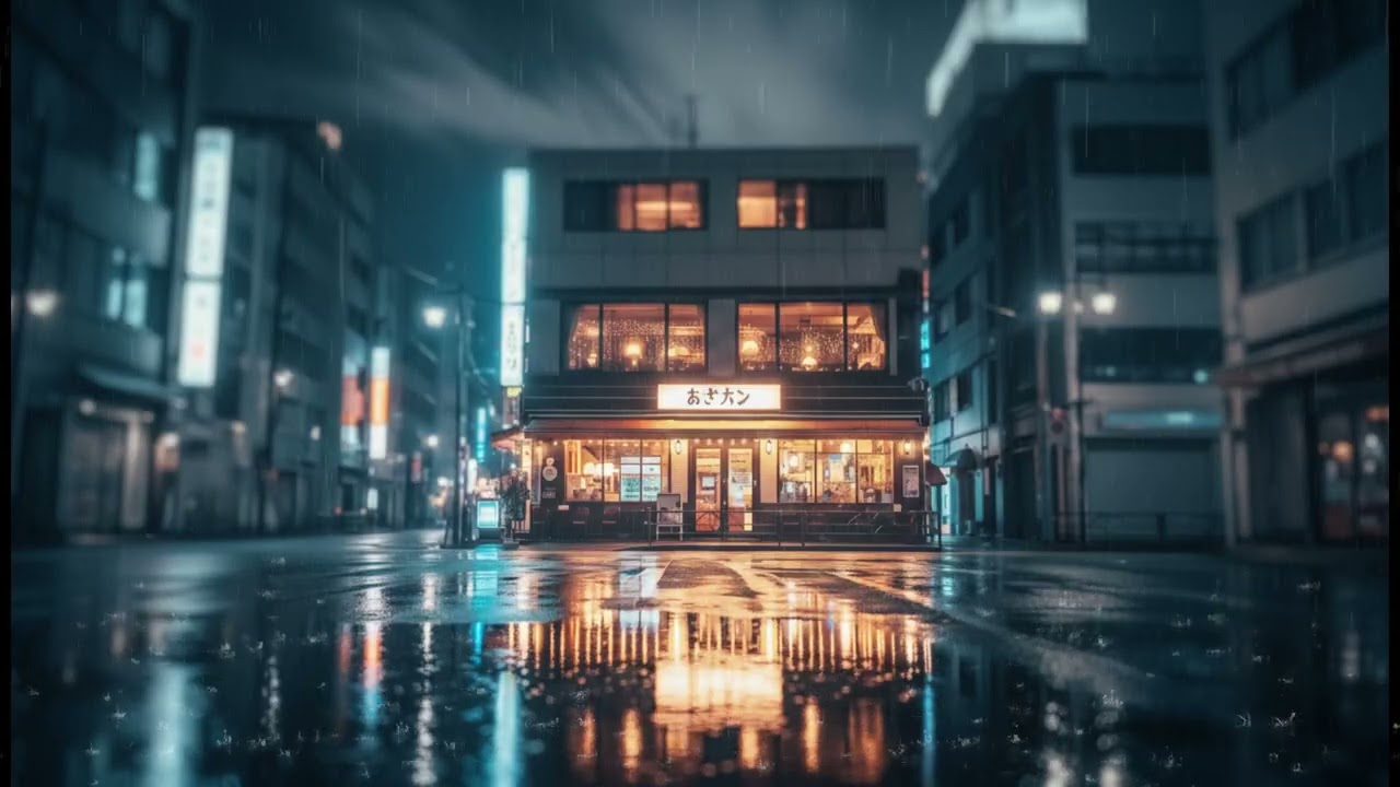 Tokyo Rainy Night Lofi ☕ Midnight Café for Deep Sleep