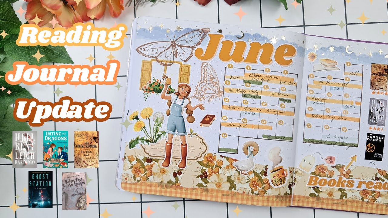 JUNE Reading Journal 📙 Cottage Core Theme 💛 Monthly Reading Wrap-Up 📚