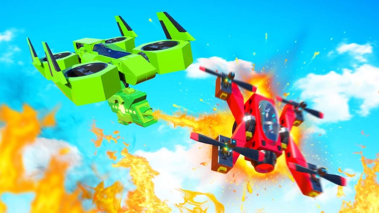 Build A FLAMETHROWER DRONE, Then FIGHT! (Trailmakers)