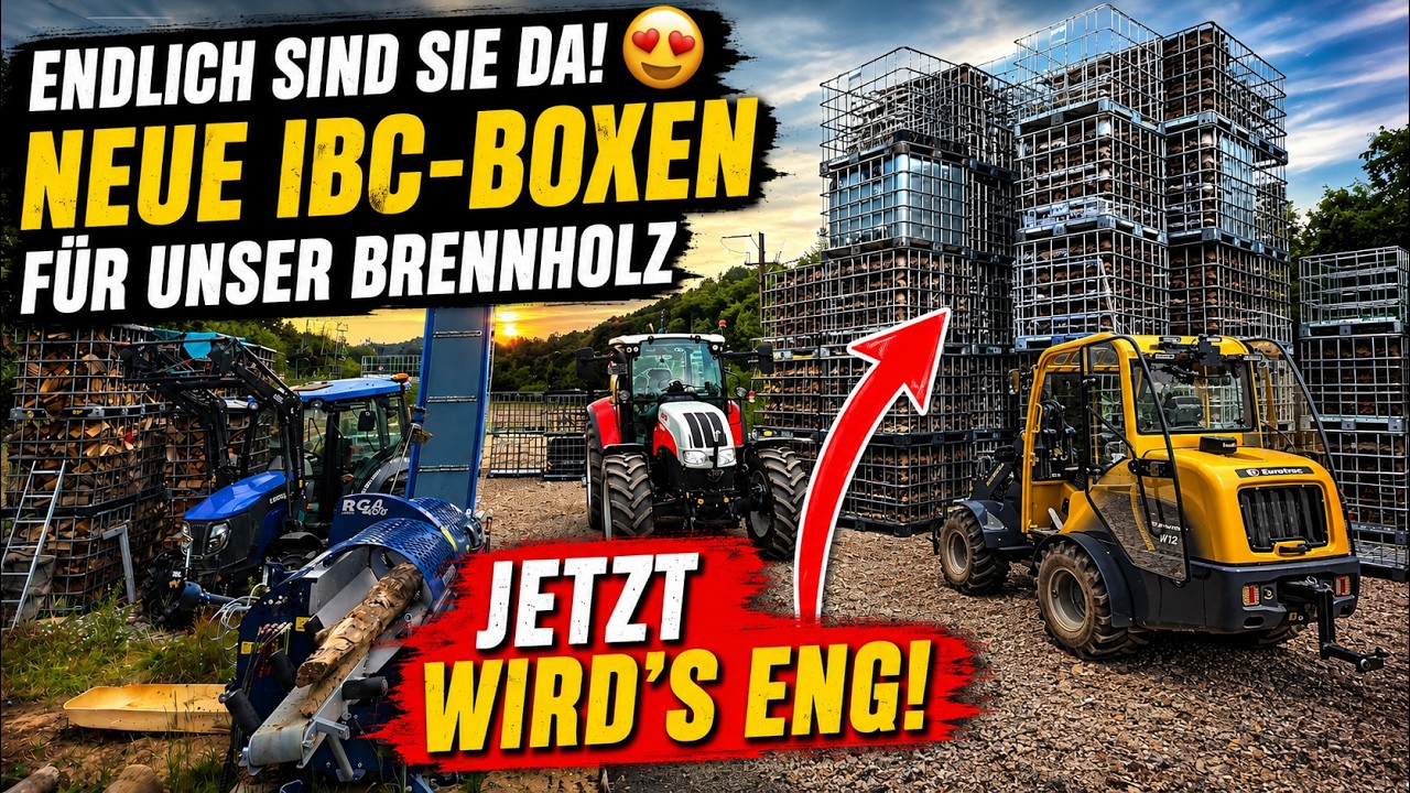 Endlich sind sie da! 😍 Neue IBC-Boxen f&uuml;r unser Brennholz &ndash; Jetzt wird's eng!