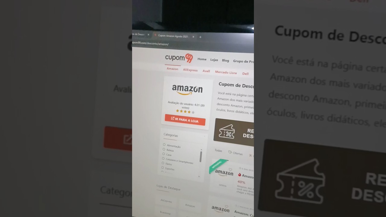 Cupom de desconto Amazon