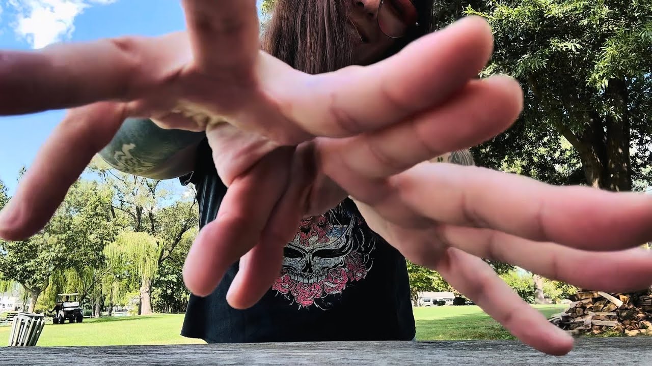 Outdoor ASMR💚 Hand Movements + Hula Hooping😍