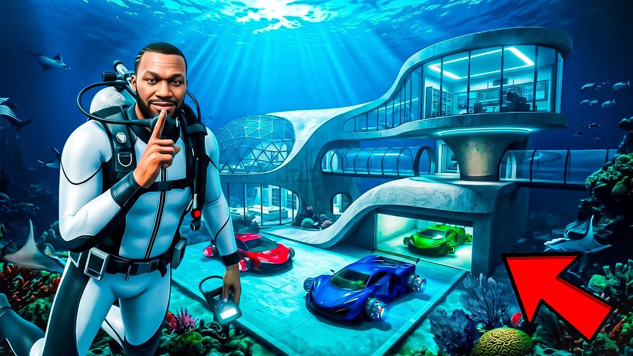 Franklin Bought New Underwater Luxury House In Indian Bike Driving 3D | GTA 5