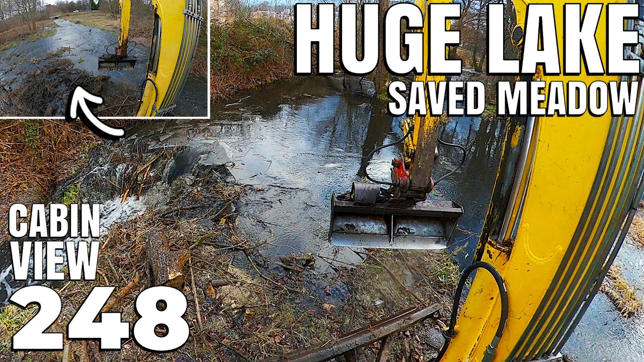 Releasing a HUGE Lake Above The BRIDGE! Saving the Flooded Meadow | Cabin View | No.248