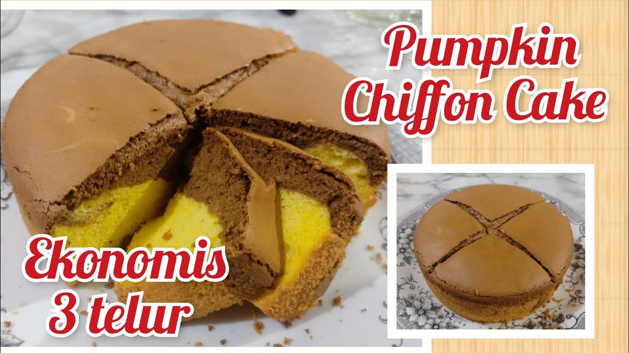 Pumpkin Chiffon cake sederhana ,cukup 3 telur