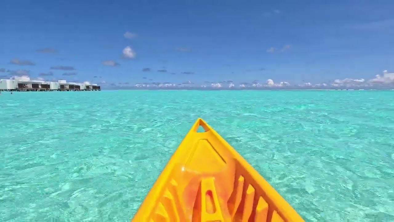 Canoeing in Maldives . Riu Atoll Hotel Maldives.  Relaxing video . Sunny day . Private island. Wow.