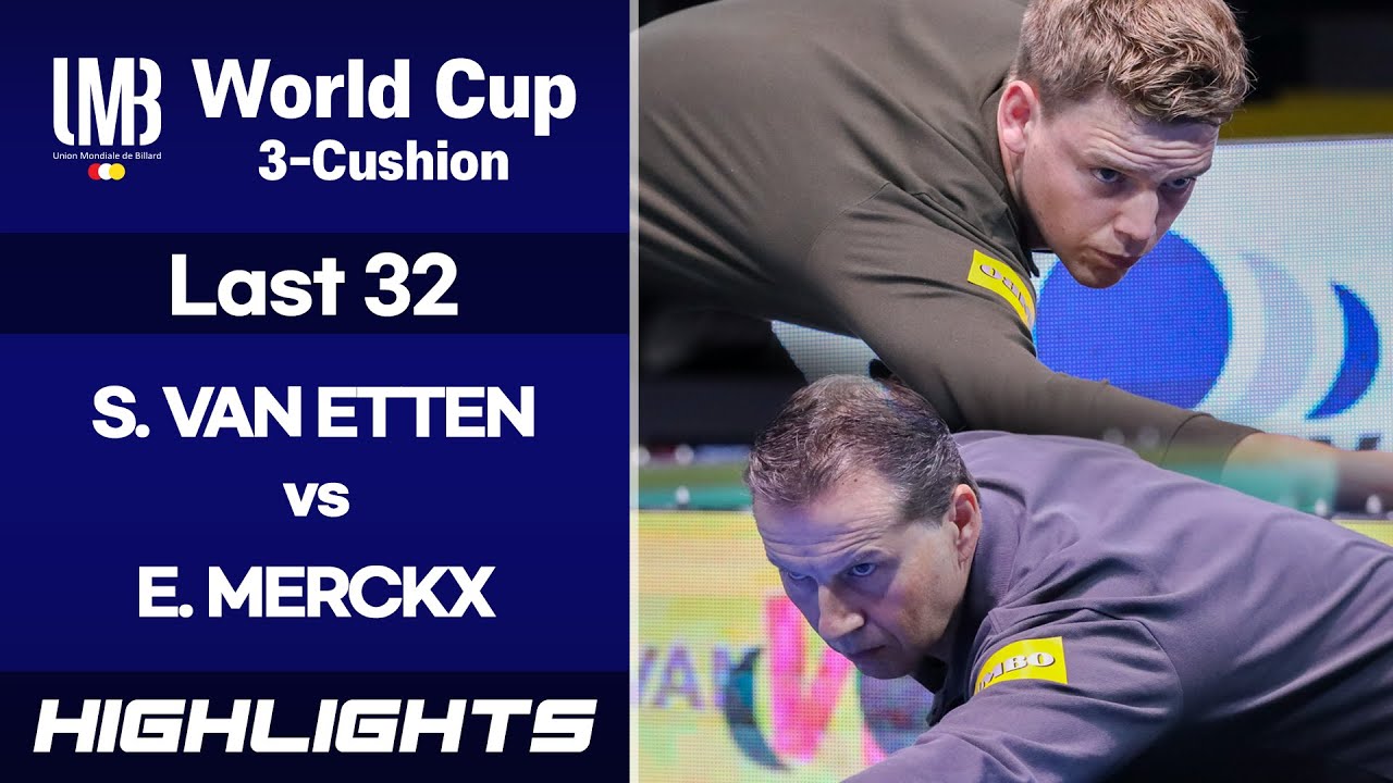 [VEGHEL World Cup 3-Cushion 2021] Last 32 - Sam VAN ETTEN (NED) vs Eddy MERCKX (BEL). H/L