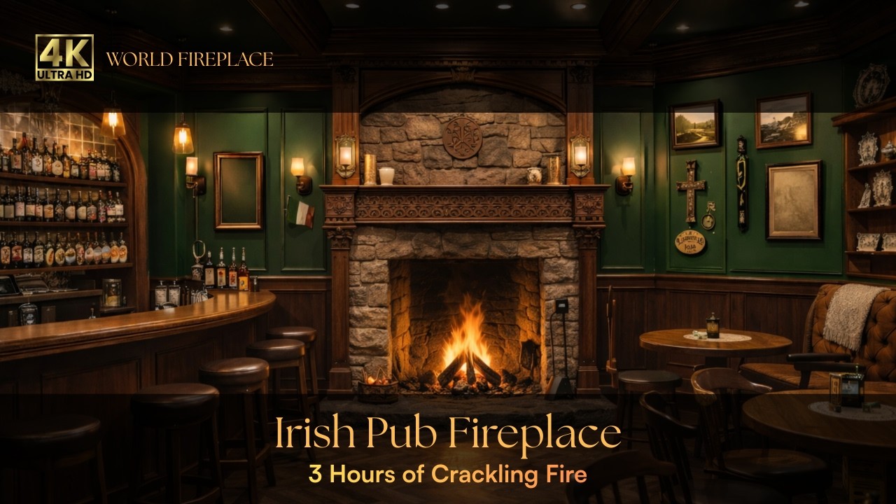 Irish Pub Jazz - 3 Hours of Smooth Jazz and Crackling Fireplace Ambience