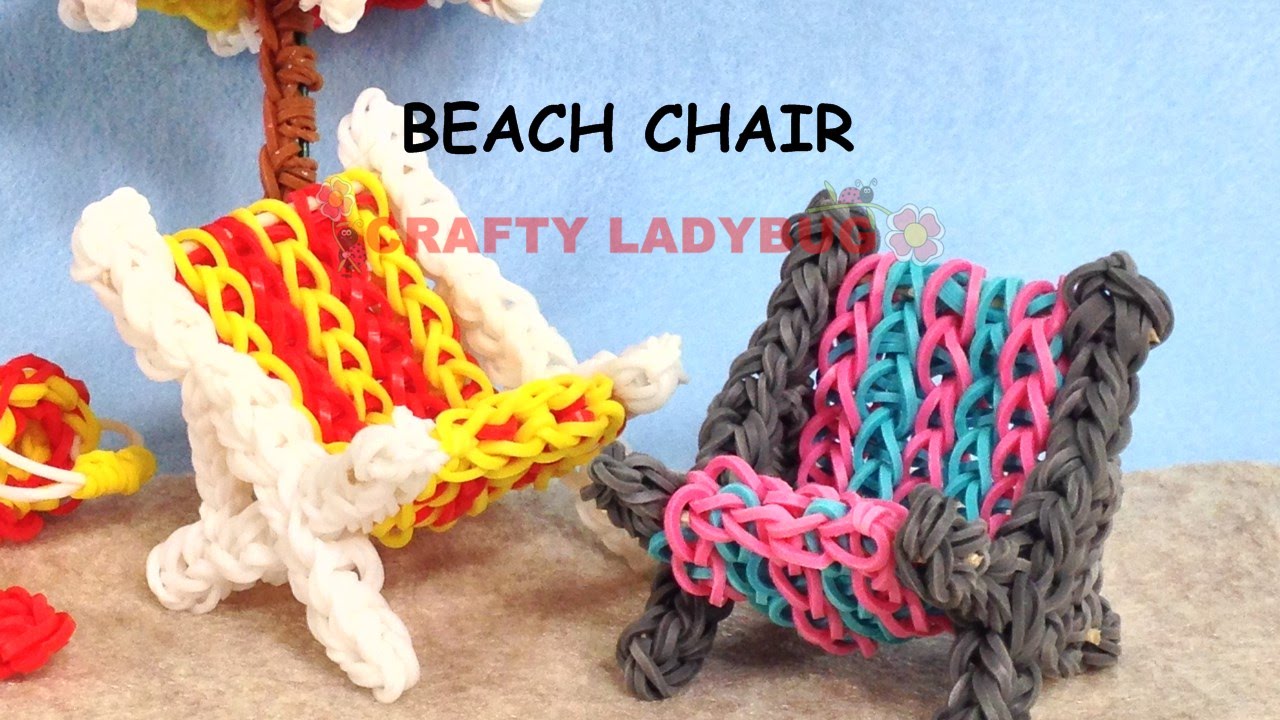 Rainbow Loom Band 3D BEACH CHAIR ADVANCED Charm Tutorials by Crafty Ladybug /How to DIY