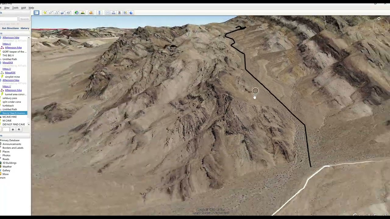 Kenny Veach M cave area distance views in winter for perspective of size of area. Missing 411