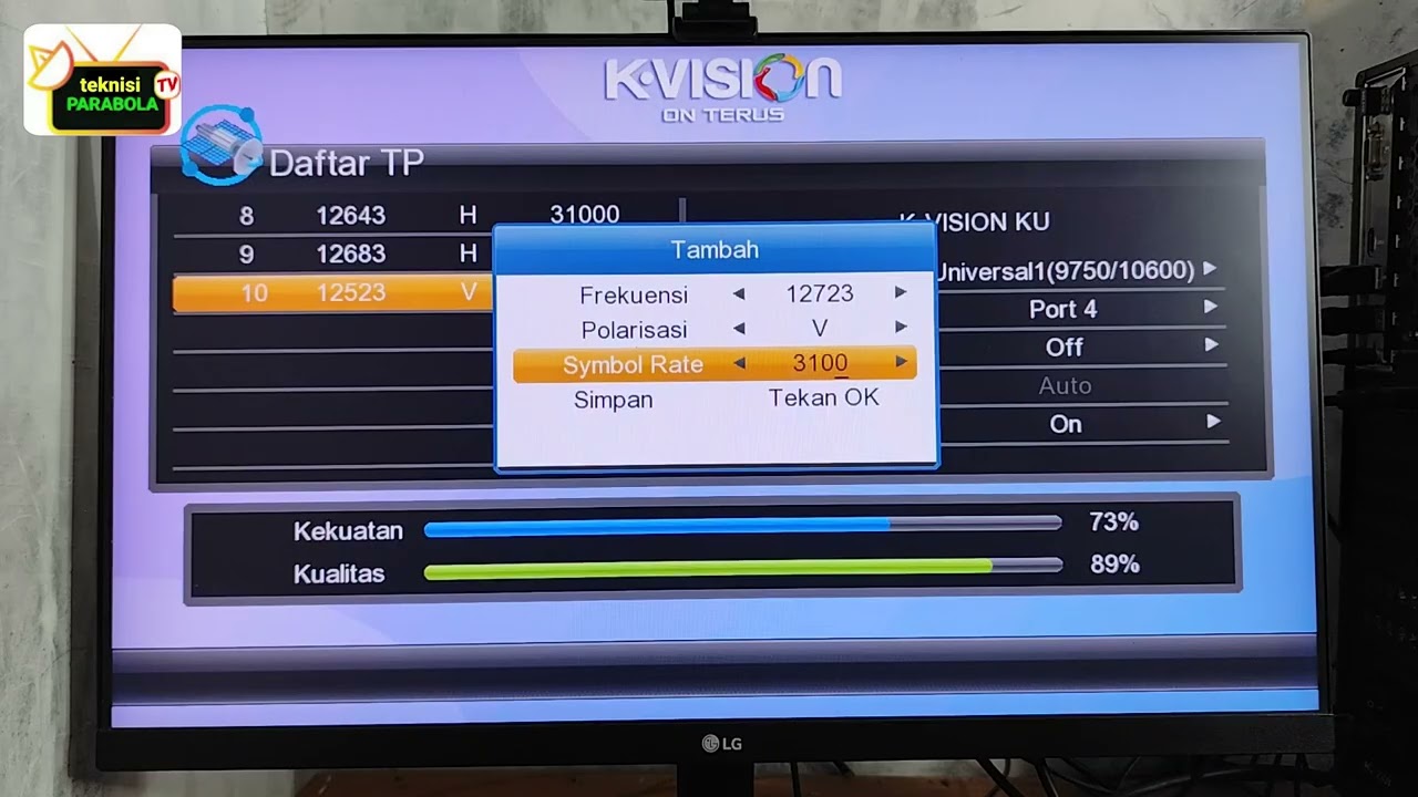 Frekuensi k vision ku band terbaru 2025