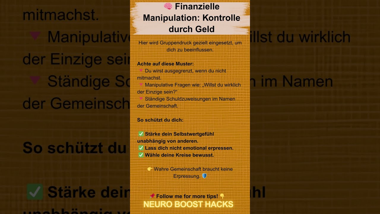 Finanzielle Manipulation: Wie Geldkontrolle Ihr Leben beeinflusst