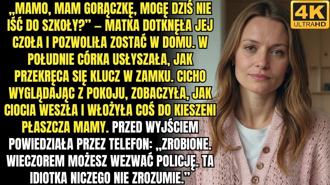 Mamo, mam gorączkę, mogę dziś nie iść do szkoły  —matka dotknęła jej czoła i pozwoliła zostać w domu