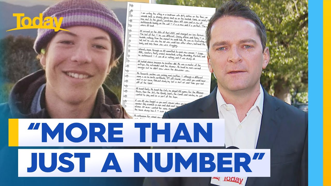 Today reporter brought to tears reading letter after death of Charlie Stevens | Today Show Australia