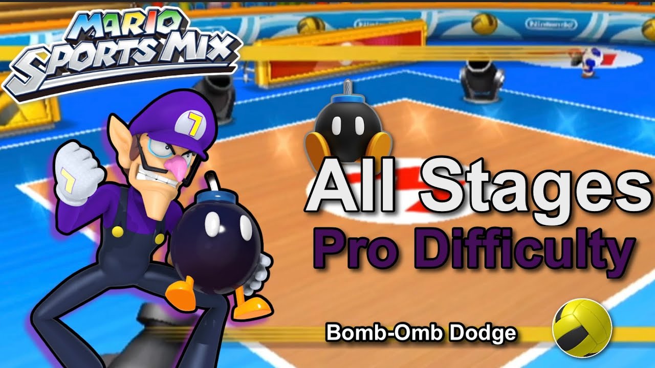 Mario Sports Mix - Bomb-omb Dodge - All Stages (Waluigi)