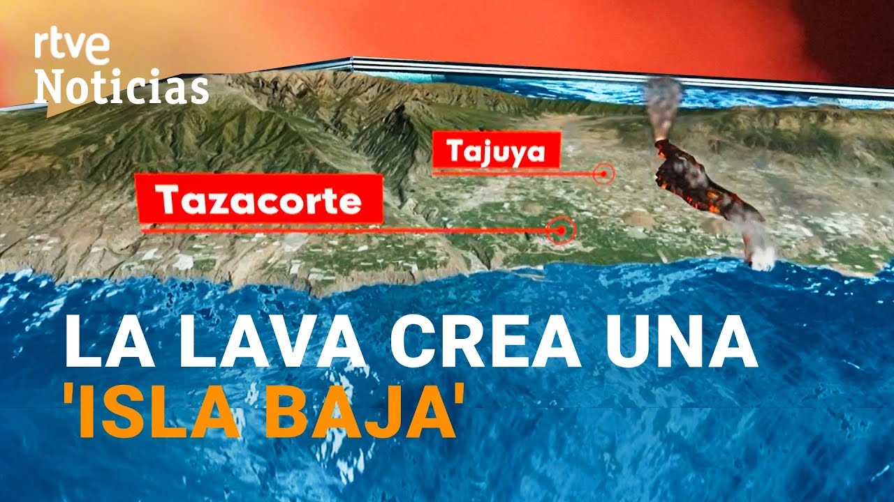 La superficie de LA PALMA AUMENTA más de 17 hectáreas al llegar la lava al mar | RTVE