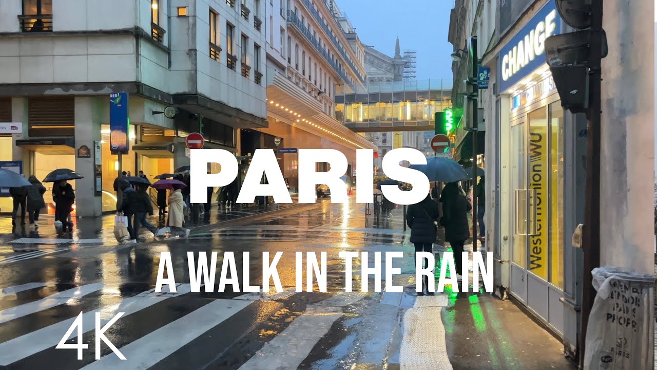 Paris 🇫🇷 A walk in the rain 🌧️ City Walk 4K