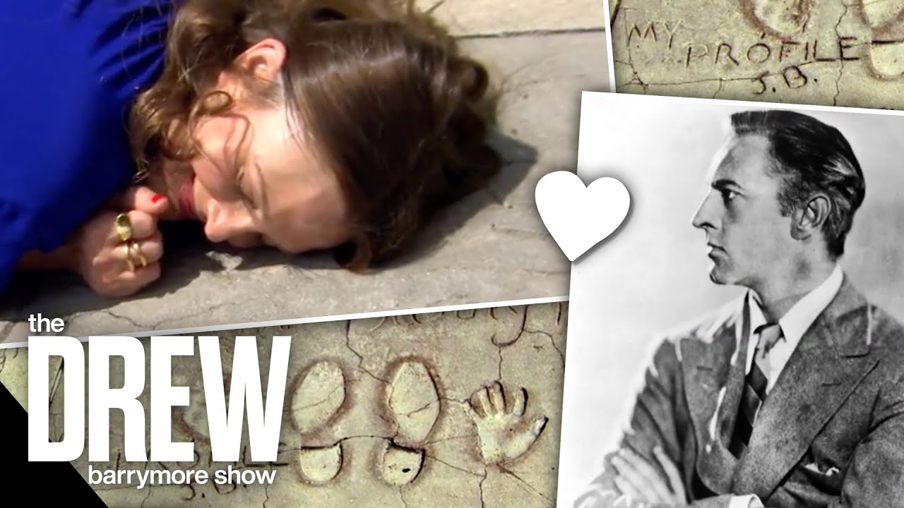 Drew Puts Her Face in Her Grandfather&rsquo;s Face-Print at the Famous Grauman's Chinese Theater