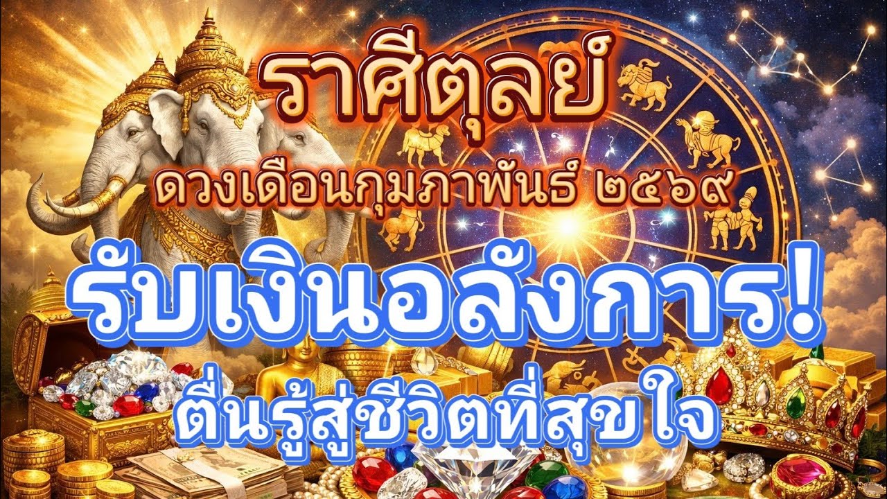 ราศีตุลย์♎รับเงินอลังการ!🔮ดวงเดือนกุมภาพันธ์ 2569!🪬💍👩‍❤️‍👨💒⛲🌳