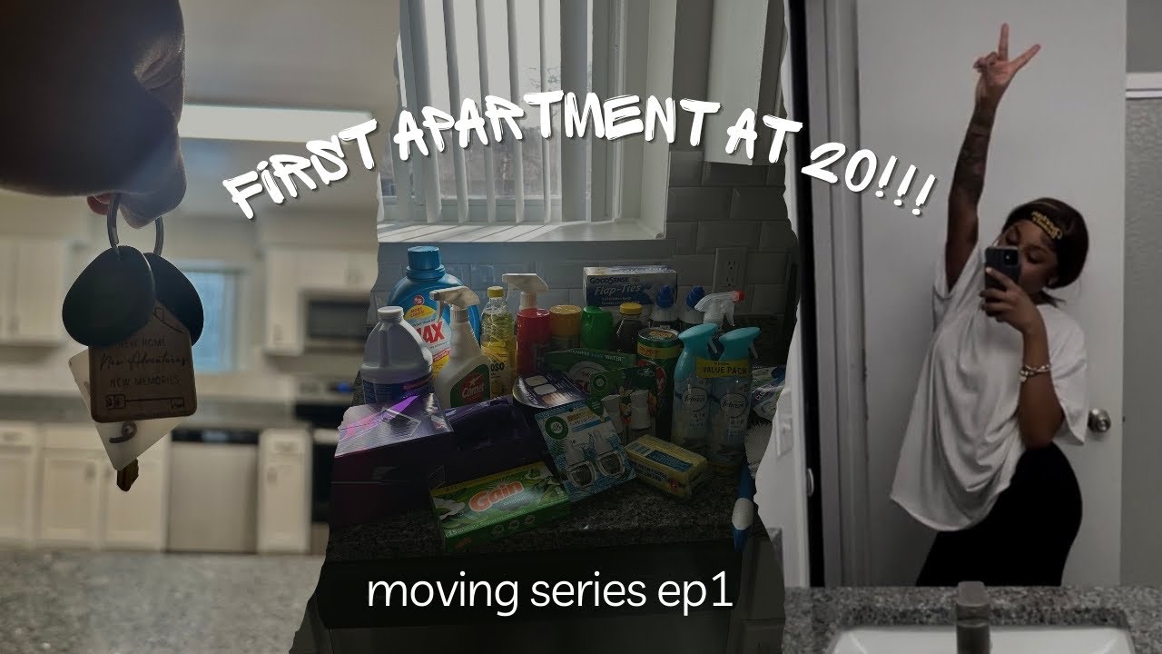 moving series ep1: MY FIRST APARTMENT AT 20! getting my keys, empty tour & deep clean | Semaj Lesley
