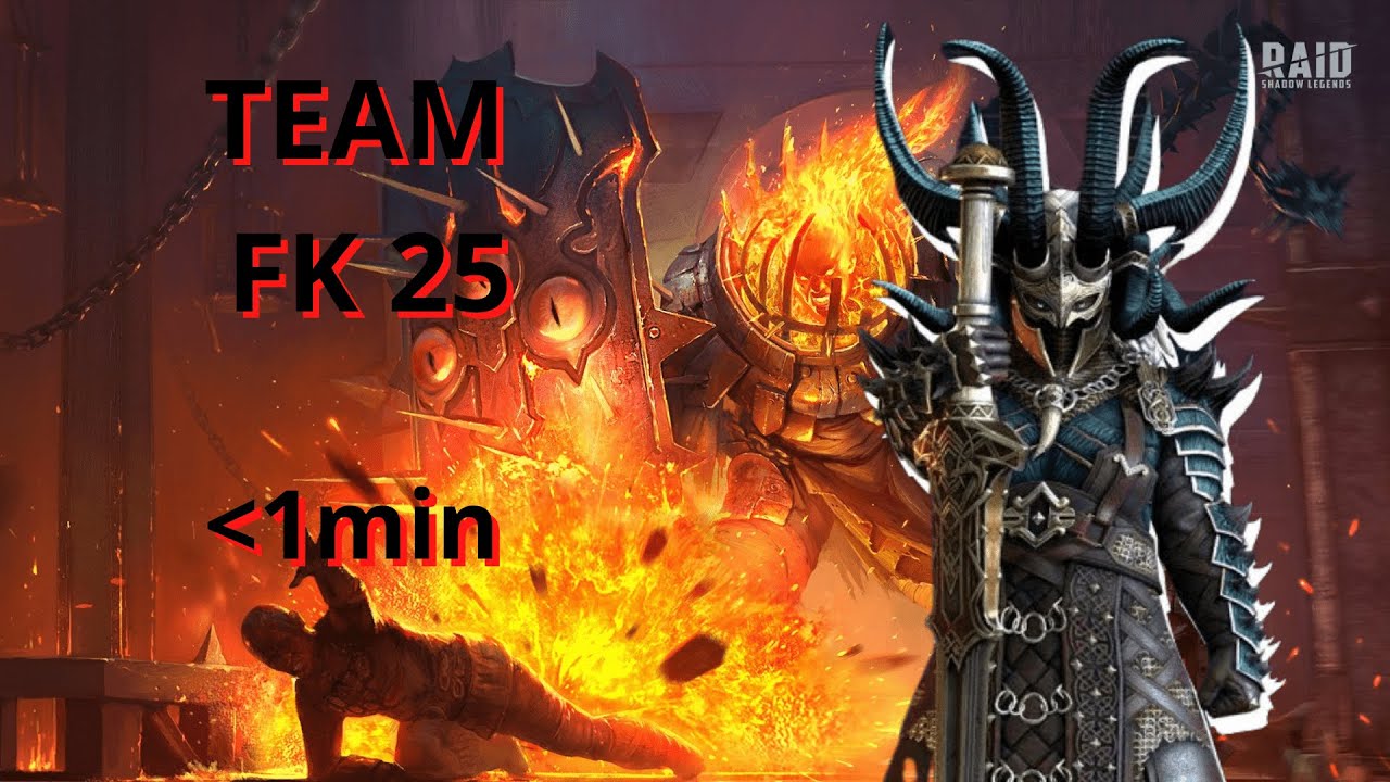 TEAM FIRE KNIGHT 25 MOINS D'UNE MINUTE AVEC ACRIZIA [RAID SHADOW LEGENDS]