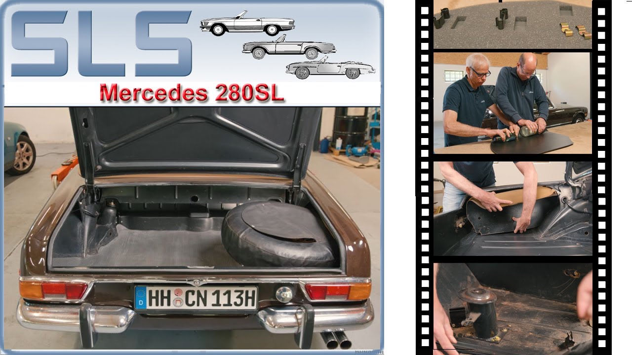 Mercedes Pagode W113 230SL 250SL 280SL Kofferraumpappe - Verkleidung selbst austauschen.