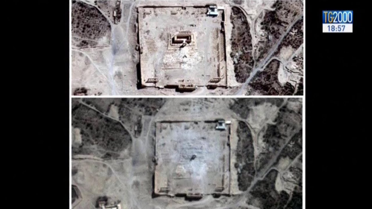 Palmira, le foto satellitari confermano la distruzione del Tempio di Bel da parte dell'Isis