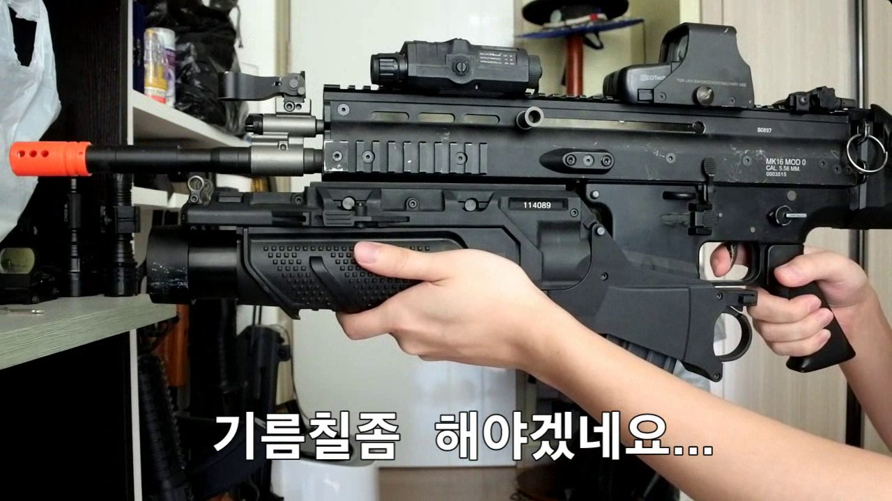 에어소프트 건(Airsoftgun) 비비탄총 WE SCAR-L(스카) GBBR(가스라이플) 사격 비비탄 배틀그라운드 스카