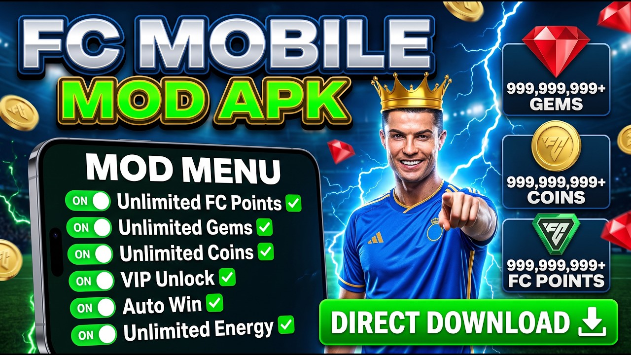FC Mobile Mod Apk v27.0.04 Gameplay- FC Mobile 2026 MOD MENU APK - Unlimited Money & Points