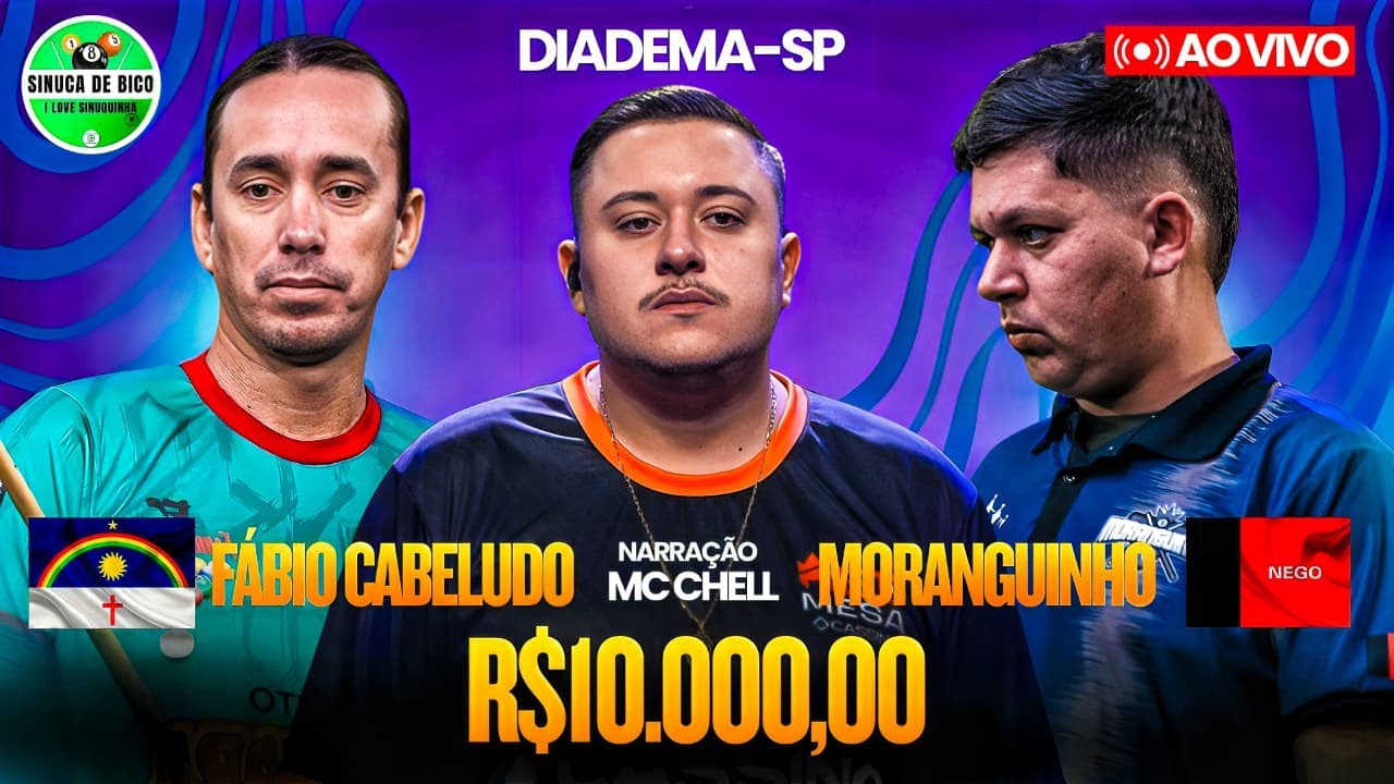 19/01 AO VIVO - MORANGUINHO X FÁBIO CABELUDO - SINUCA AO VIVO EM DIADEMA SP - MC CHELL 