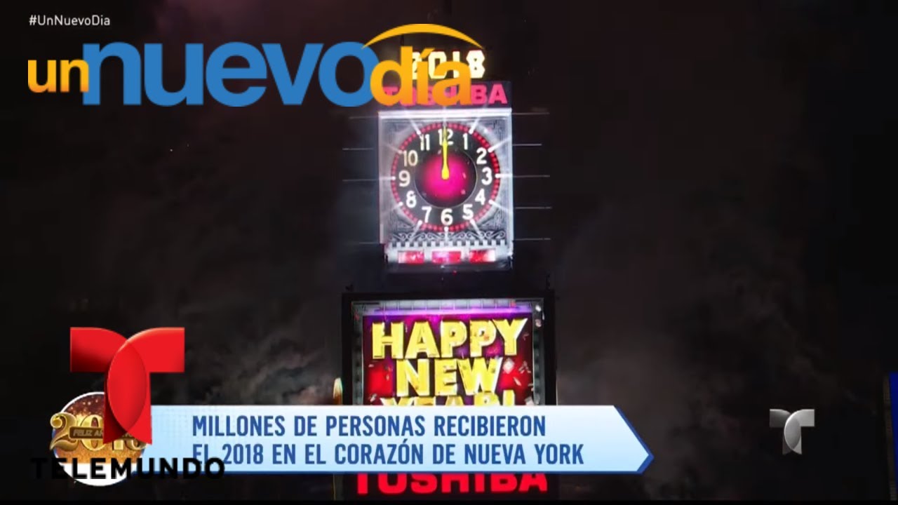 ¡Times Square festejó la llega del 2018 con mucho frío! | Un Nuevo Día | Telemundo