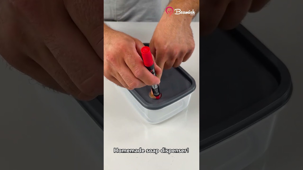 Craft yourself a homemade soap dispenser! #easy #soap #dispenser #trick