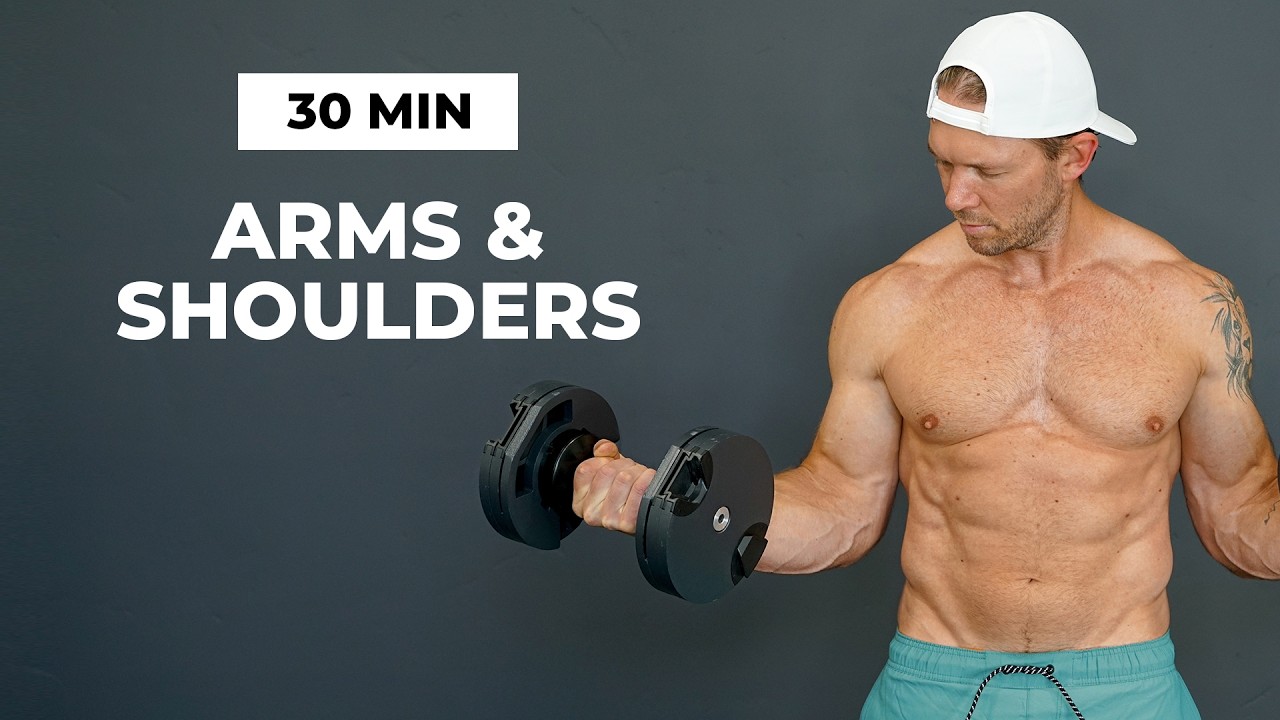 30 Min ARMS AND SHOULDERS Workout with DUMBBELLS at Home