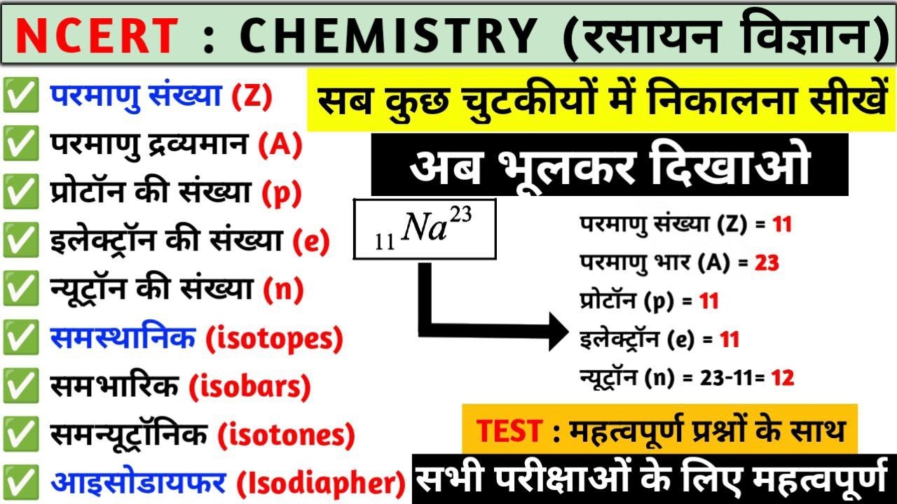 परमाणु संख्या | परमाणु भार | समस्थानिक | समभारिक | atomic number and atomic mass | Chemistry |