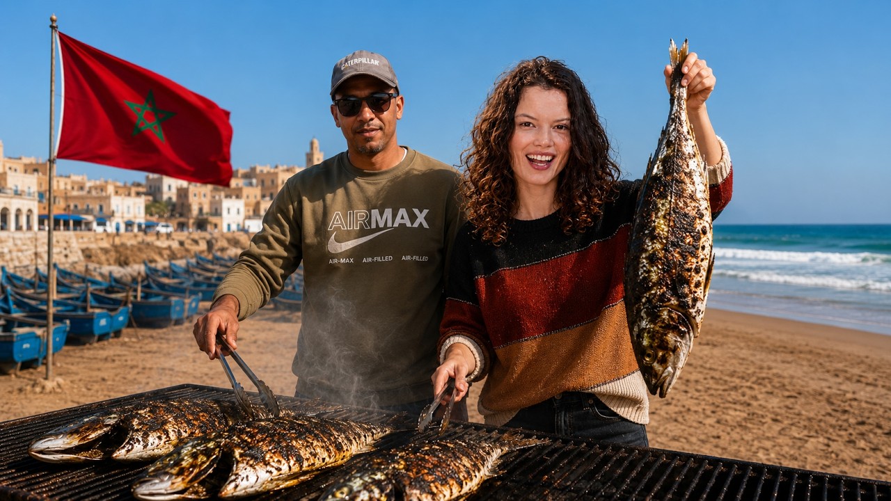 JE CUISINE À TIFNIT (MAROC 🇲🇦 ) AVEC AZIZ | Poisson grillé sur la plage - Claire
