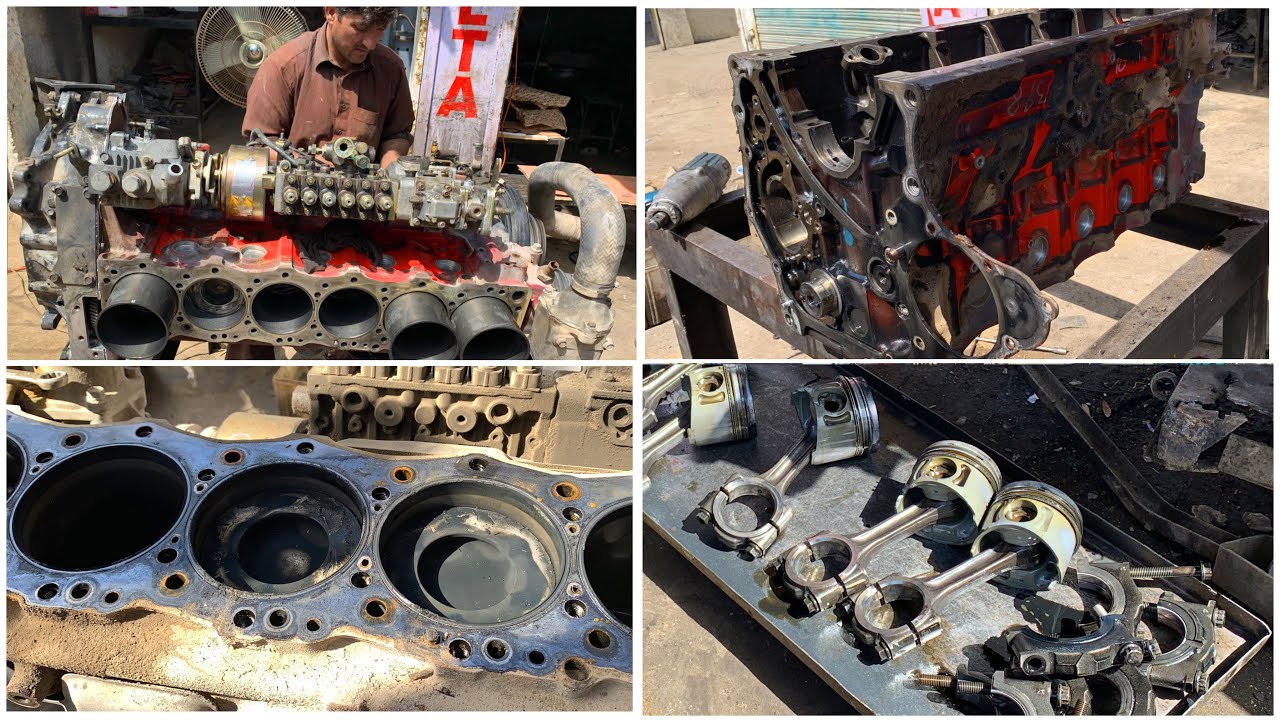 Rebuild hino j4 truck engine | Truck engine repairing | crankshaft also broken |engine rebuilding