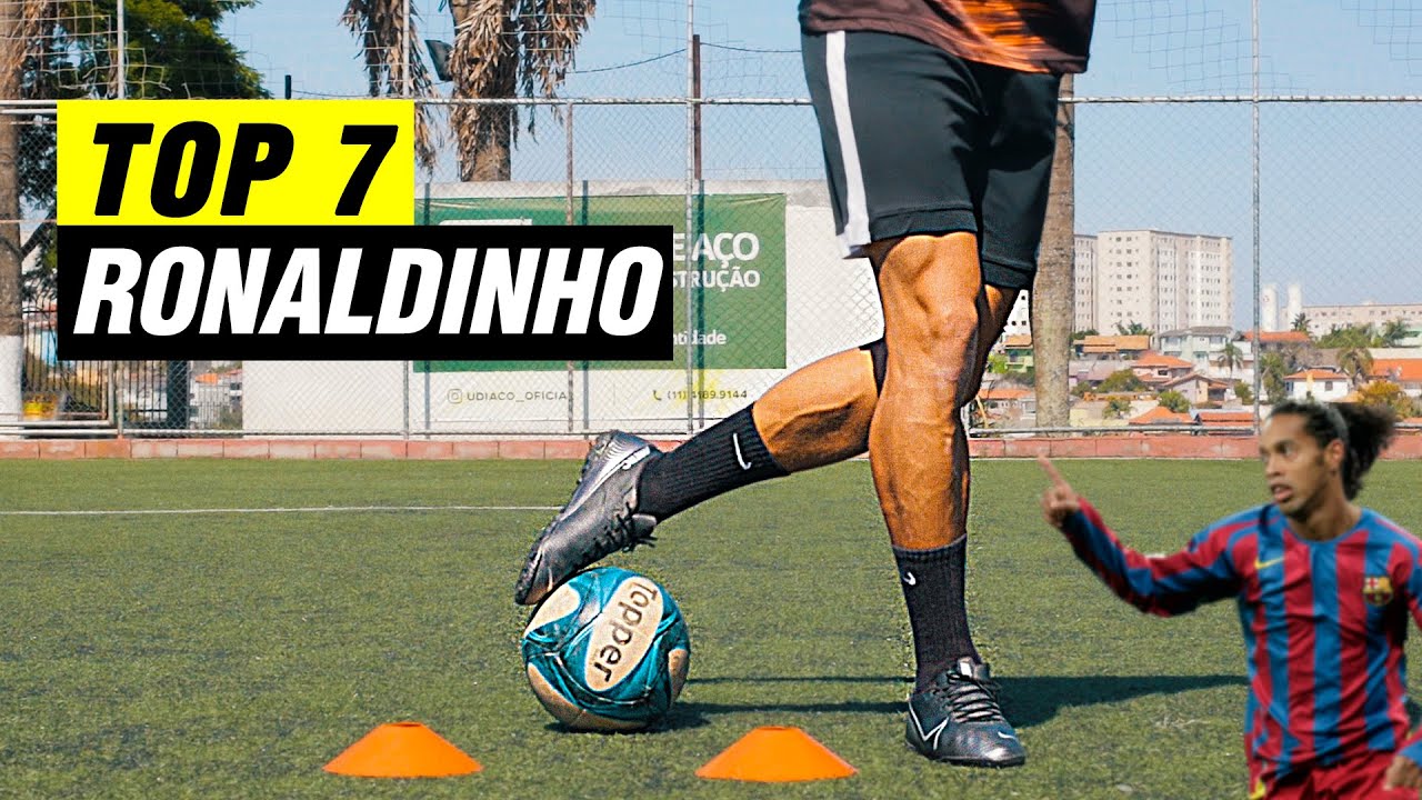 TOP 7 MELHORES DRIBLES DO RONALDINHO | APRENDA FAZER O DRIBLE DO RONALDINHO | TUTORIAL DE DRIBLE